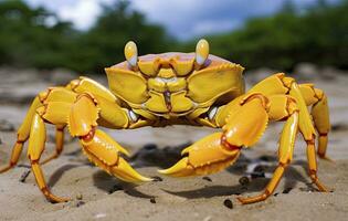 ai généré Jaune terre crabe. ai généré photo