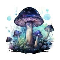 ai généré aquarelle magique champignons pour T-shirt conception. ai généré photo