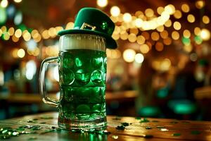 ai généré vert st. patrick c'est journée artisanat lager bière. ai généré photo