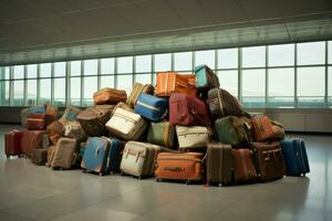 ai généré étiqueté aéroport bagage. produire ai photo