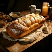 ai généré granuleux pain boulangerie pain. produire ai photo