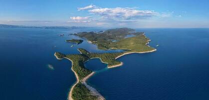 vue de mljet île dans Croatie. le nationale parc couvertures le occidental partie de le île, lequel beaucoup concerne comme le plus séduisant dans le adriatique, plein de luxuriant et varié méditerranéen végétation. photo