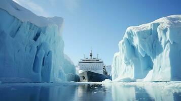 ai généré du froid sec Dock icebergs photo