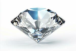 ai généré blanc diamant sur blanc Contexte isolé précieux gemme pour bijoux ou luxe concept photo