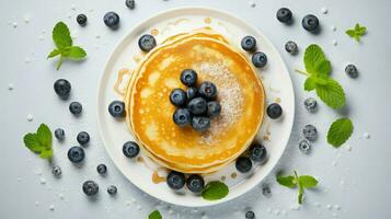 ai généré fait maison myrtille crêpe nourriture photo