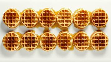 ai généré croustillant cuit gaufre nourriture photo