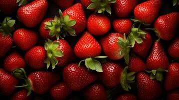 ai généré Frais des fraises Contexte. fruit, des fruits, en bonne santé, végétarien photo