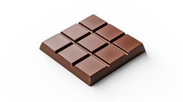ai généré Chocolat bar sur blanc Contexte. cacao, sucre photo