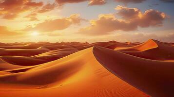 ai généré désert avec magique sables et dunes comme inspiration pour exotique aventures dans sec climats. ai généré. photo