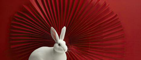 ai généré chinois Nouveau année, année de le lapin Festival Contexte avec copie espace photo