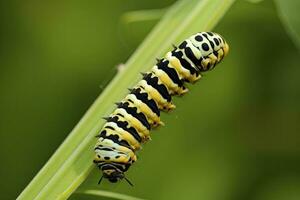 ai généré chenille queue d'aronde papillon. généré ai. photo