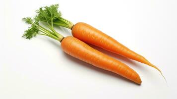 ai généré carottes sur blanc Contexte. légume, santé, en bonne santé, nourriture, végétarien photo