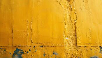 ai généré une Jaune peint mur avec peeling peindre photo