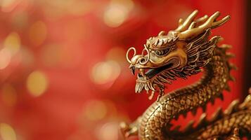 ai généré chinois vacances Contexte avec dragon photo