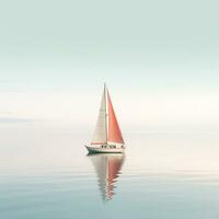 ai généré minimaliste photo une navire sur mer