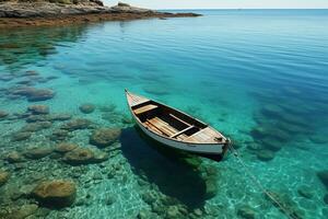 ai généré minimaliste photo une navire sur mer