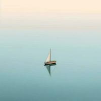 ai généré minimaliste photo une navire sur mer