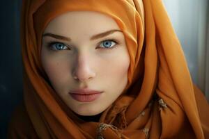 ai généré magnifique femmes portant hijab génératif ai photo