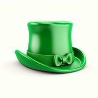 ai généré 3d rendre dessin animé chapeau de Saint patricks journée isolé génératif ai photo