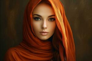 ai généré magnifique femmes portant hijab génératif ai photo