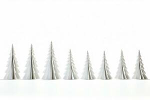 ai généré Noël arbre dans papier style sur blanc Contexte photo