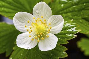 ai généré fraise fleur. ai généré photo