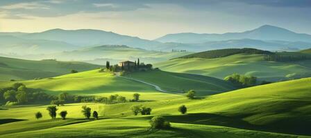 ai généré vert collines . ai généré photo