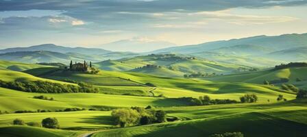 ai généré vert collines . ai généré photo