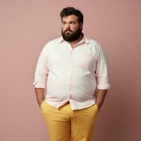 ai généré compris mode - élégant plus Taille Masculin modèle portrait photo