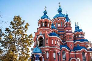 magnifique vue de kazan église un iconique orthodoxe église dans le ville de irkoutsk, Russie. photo