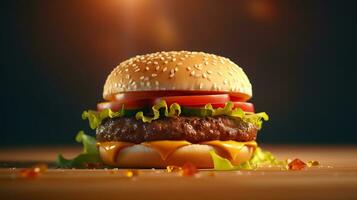 ai généré Burger 3d génératif ai photo