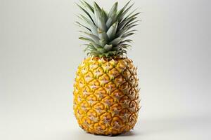 ai généré Stock photo de ananas fruit dans le cuisine table professionnel La publicité nourriture la photographie