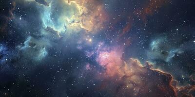ai généré nébuleuse et galaxies dans espace. abstrait cosmos Contexte. photo
