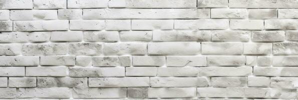 ai généré panoramique Contexte de large blanc brique mur texture photo