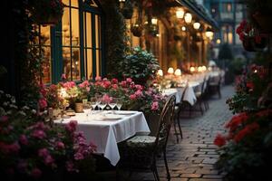 ai généré le luxueux restaurant est soigneusement arrangé professionnel la photographie photo