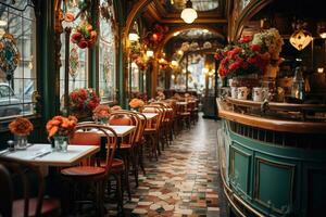 ai généré le luxueux restaurant est soigneusement arrangé professionnel la photographie photo