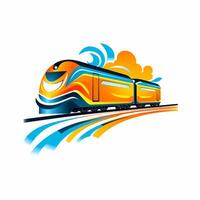 ai généré une vibrant logo de une train. génératif ai photo