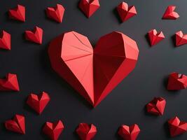 polygonal cœur ombre l'amour invitation carte élément photo