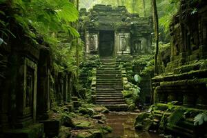 ai généré ruines de beng repas temple dans Bali, Indonésie, ai généré photo