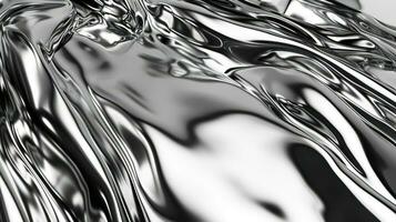 ai généré liquide métal vague chrome hologramme avec vagues photo