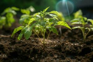 ai généré climat action plantation une Nouveau arbre à combat et atténuer climat changement ai généré photo