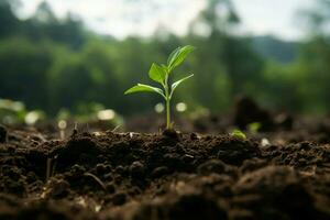 ai généré environnement intendance une arbre étant planté à contribuer à climat changement atténuation ai généré photo