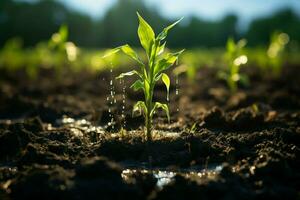 ai généré environnement intendance une arbre étant planté à contribuer à climat changement atténuation ai généré photo