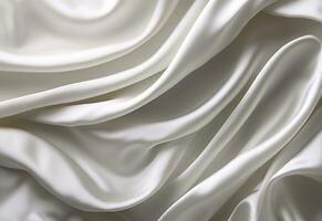 ai généré magnifique Contexte luxe tissu avec draperie et ondulé plis de blanc soie satin Matériel texture. abstrait monochrome lumière luxueux en tissu Contexte. photo