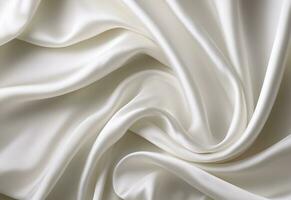 ai généré magnifique Contexte luxe tissu avec draperie et ondulé plis de blanc soie satin Matériel texture. abstrait monochrome lumière luxueux en tissu Contexte. photo
