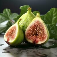 ai généré fermer photo de figues sur un isolé blanc Contexte