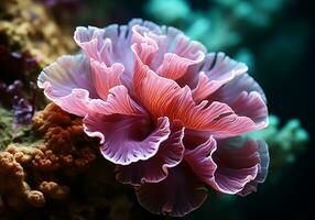 ai généré coloré coraux dans le océan. sous-marin vie. photo