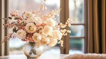 ai généré floral arrangement avec hiver, l'automne ou de bonne heure printemps botanique les plantes et fleurs photo