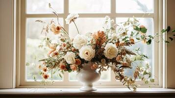 ai généré floral arrangement avec hiver, l'automne ou de bonne heure printemps botanique les plantes et fleurs photo