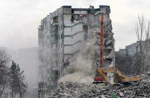 construction équipement détruit affecté Maisons guerre dans Ukraine photo